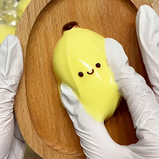 [1pc Cute Banana Toy] 1pc Adorable Yellow Banana Squeeze Toy | Cute Smiling Face Design, Relax Novelty Gift | for Halloween, Thanksgiving, Christmas & Easter