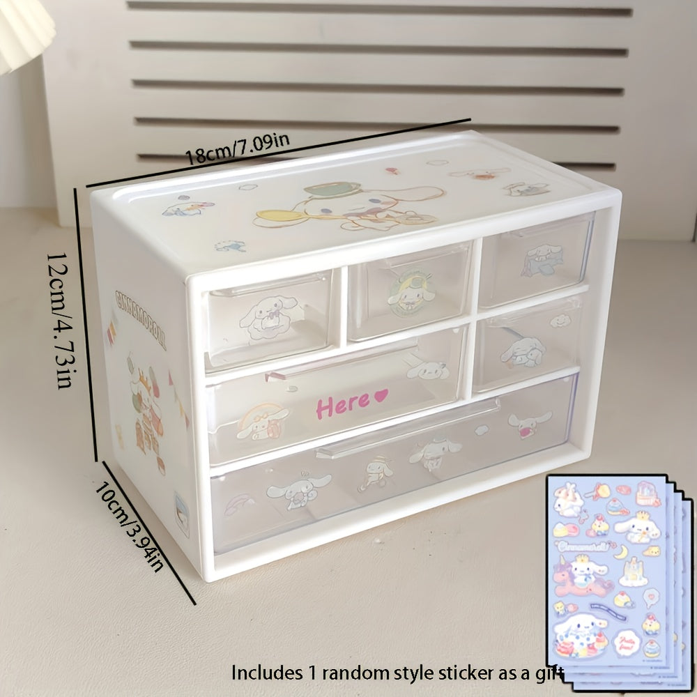 Kuromi Desktop Storage Box with Six Compartments