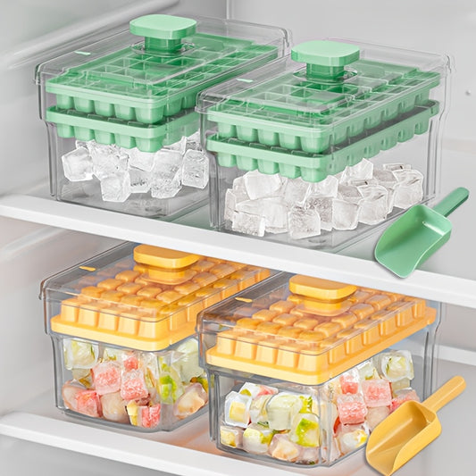 68-Cavity Ice Cube Tray – Double-Layer, Quick-Freeze, Durable Design