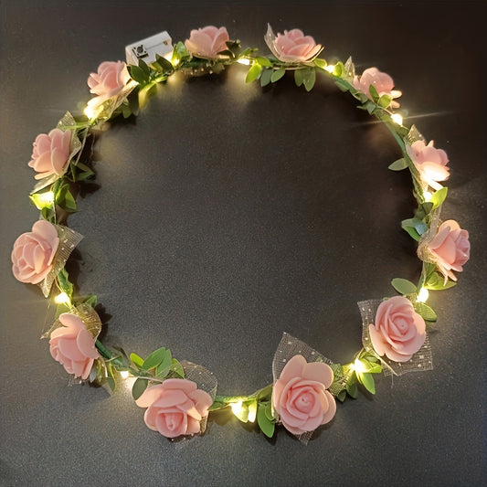 7.87in Angel Theme Plastic Festive Multi-Color Flower Wreath Hair Decoration - 20cm - Perfect for Parties and Festivals
