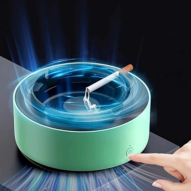 Upgraded Version of Air Purifying Ashtray, Household Smart Smoke Removal for Second-Hand Smoke, Car, Living Room, Office Smoke Artifact, Easy to Carry, Use, Convenient, Use AA Batteries to Power It, Without Batteries, 5 Impor