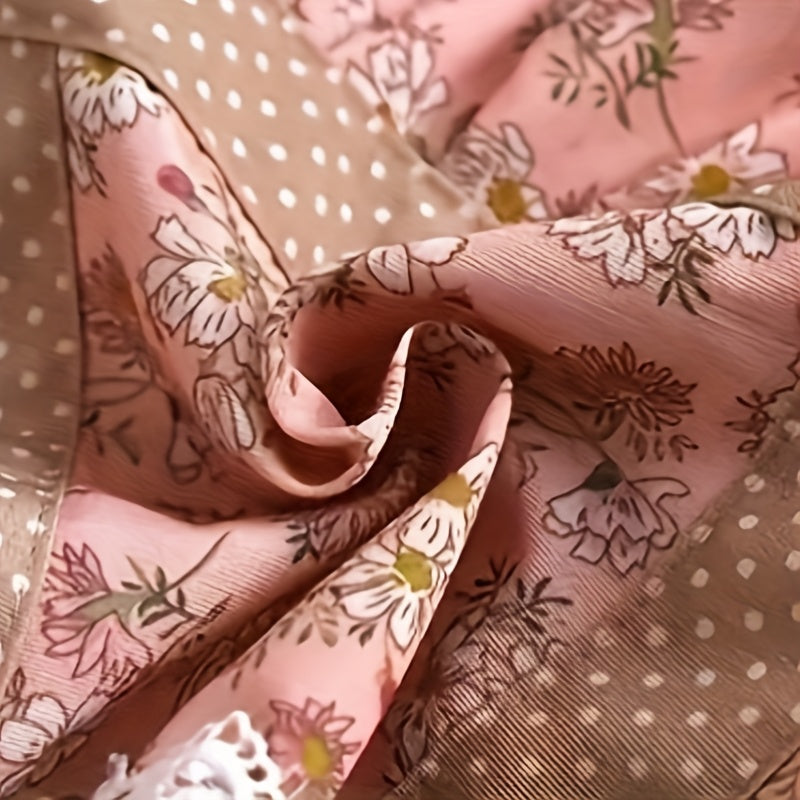 1pc Apron, Floral Print Princess Apron, for Lotus Leaf Lace Decoration, Garden Gardening Workwear Apron, Women's Apron, Kitchen Apron