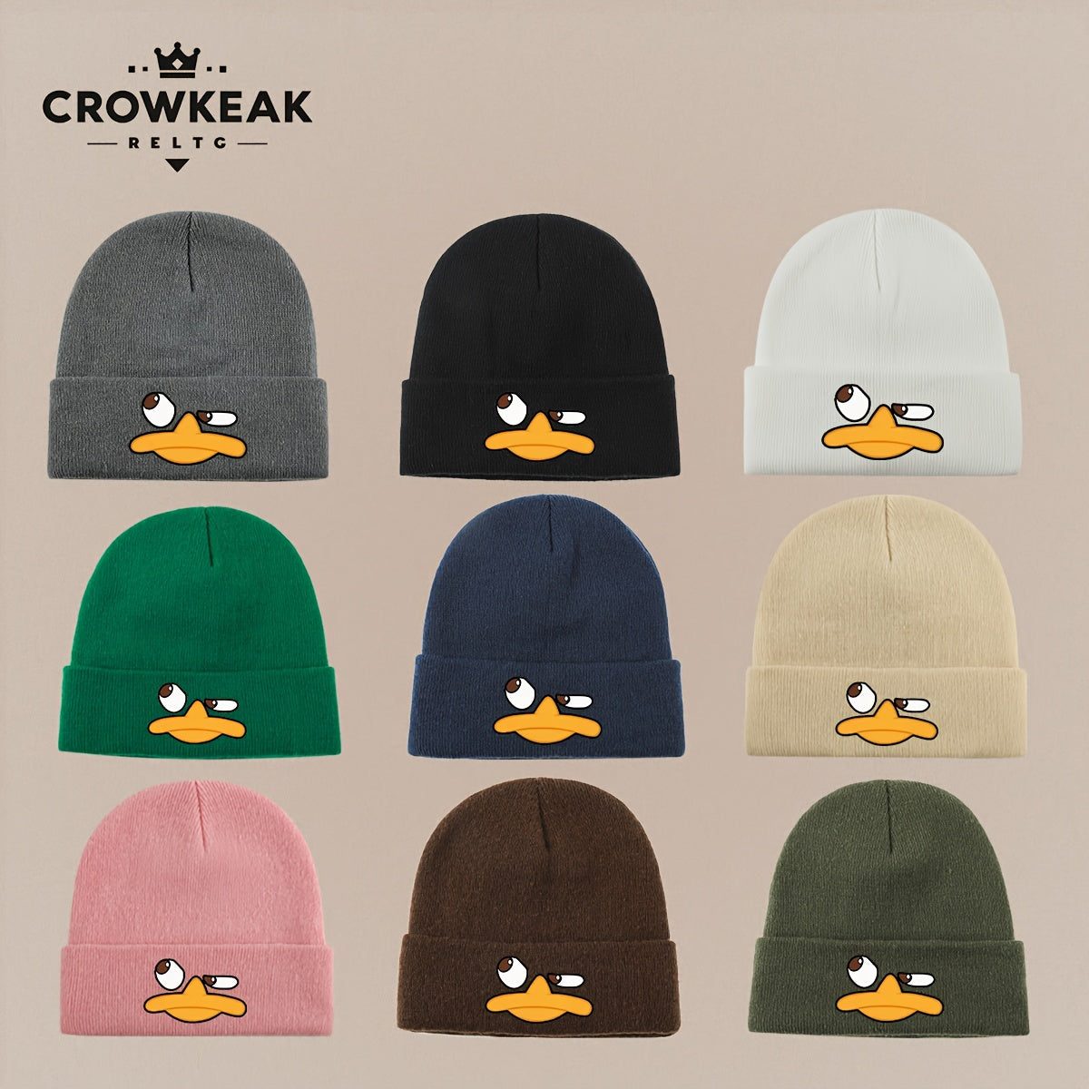 Angry Duck Face Winter Beanie Hat
