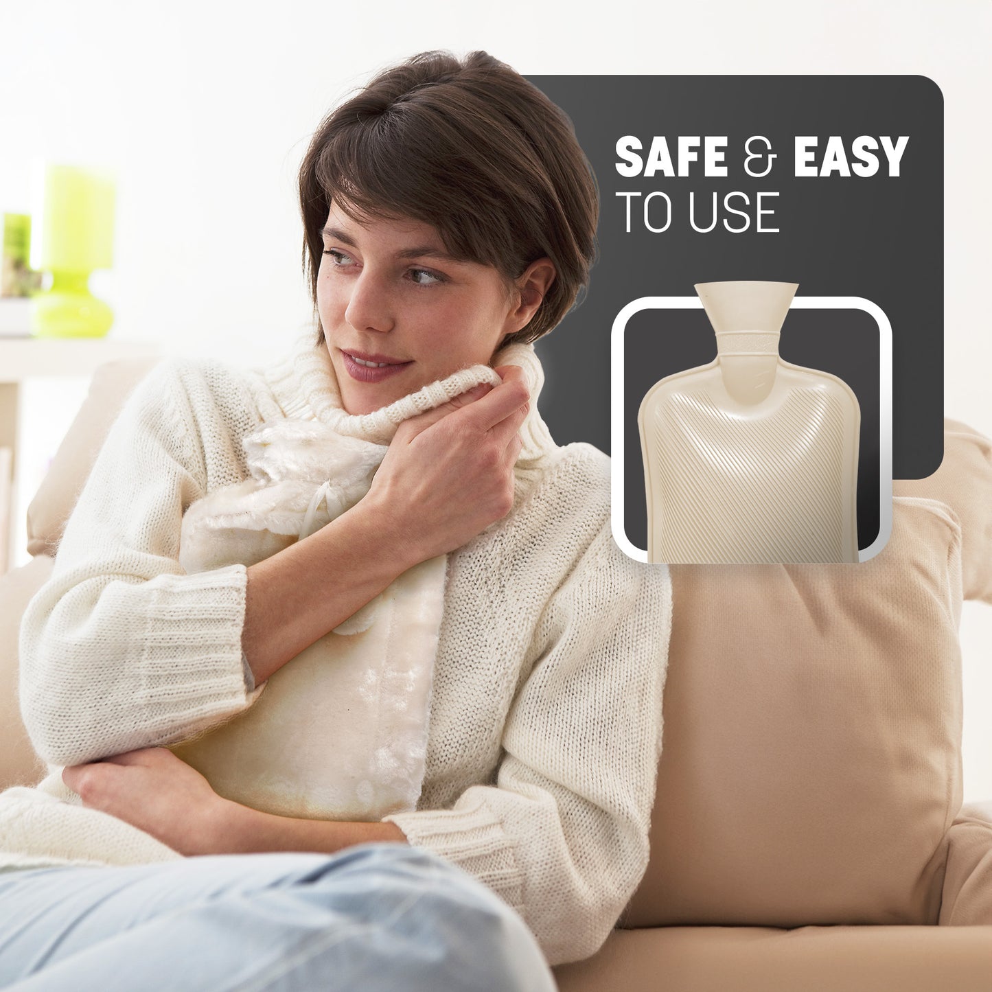 Cosy Hot Water Bottle with Plush Cover