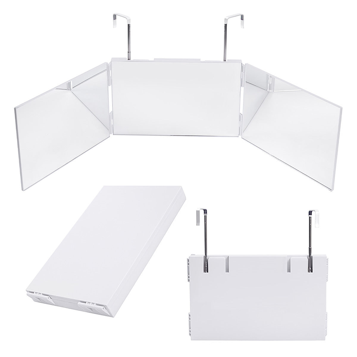 Rotating Three Way Mirror Hair Clipper, 3-way Rotating Folding Makeup Mirror,