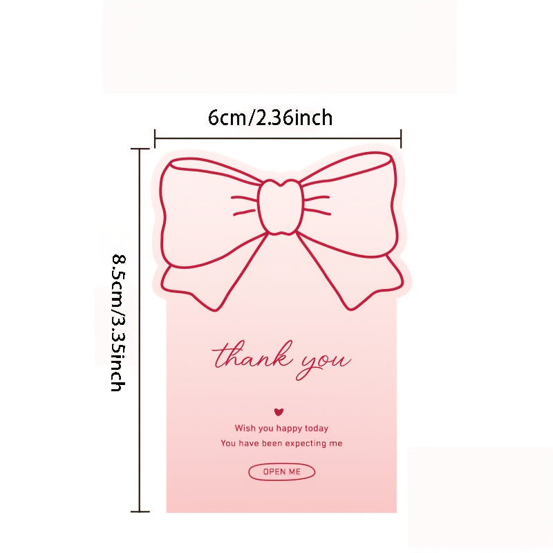 40pcs Pink Bow Thank You Stickers Pink Coquette Bow knot Self-Adhesive Seal Labels Sticker for Boxes Water Bottles Baker Goods Decor