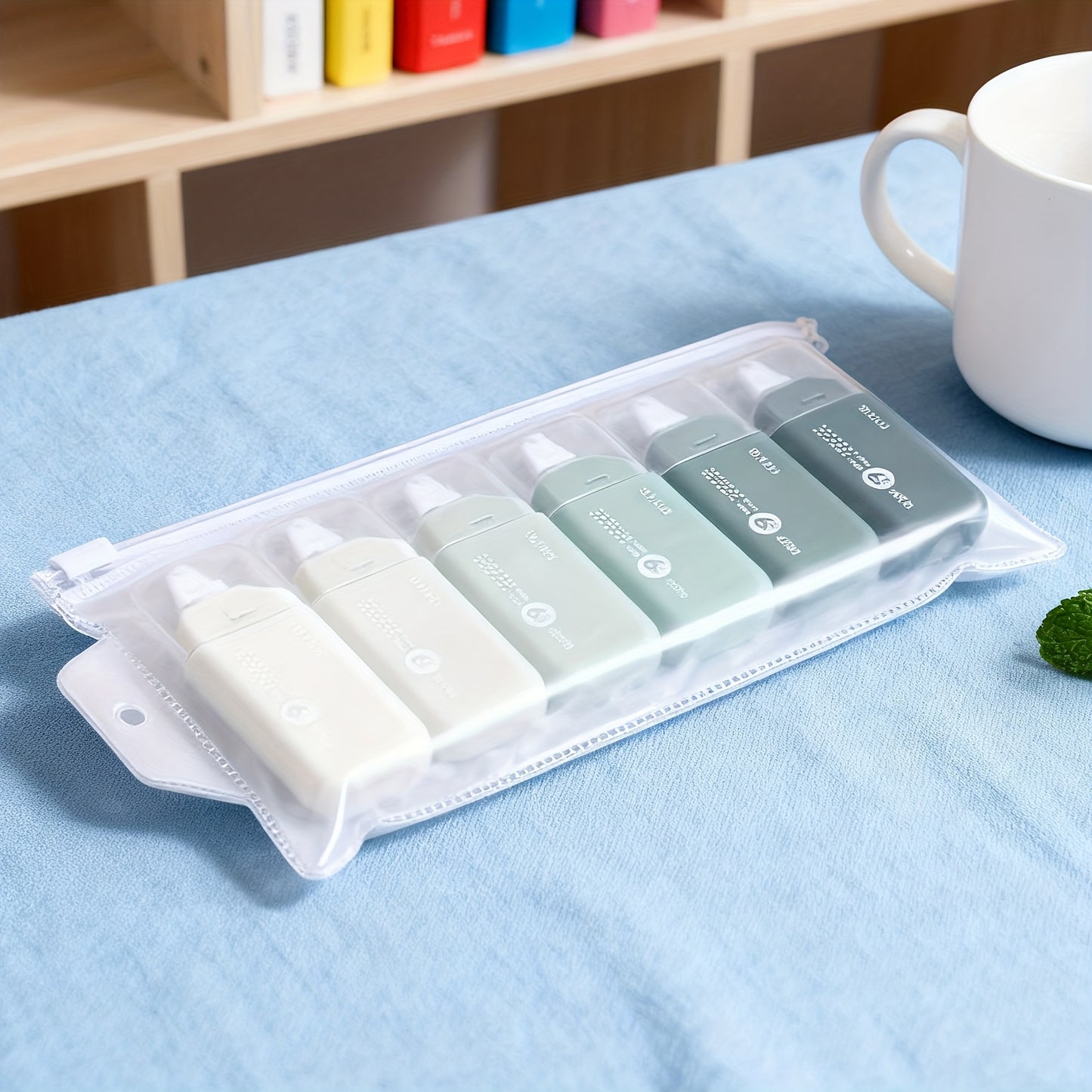 6 Tubes/6 Roll Set (4 Color Variants) All-in-One Double-Sided Glue Stick/Adhesive Tape Kit.