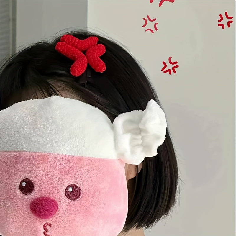 Cute Plush Angry Expression Hair Clip - Fun Cartoon Duckbill Barrette for Women, Solid Color, Simple & Chic