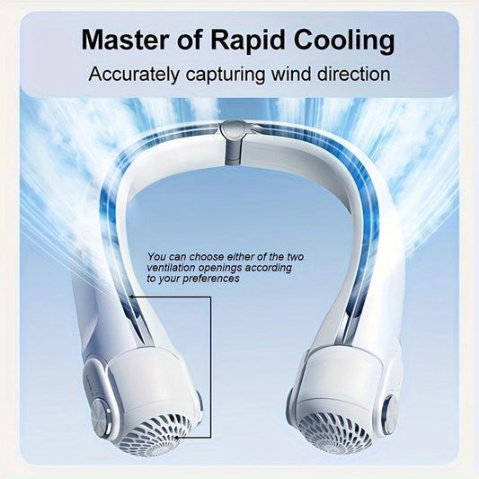 Upgraded Bladeless Neck Fan – Portable, Rechargeable, Wearable Cooling