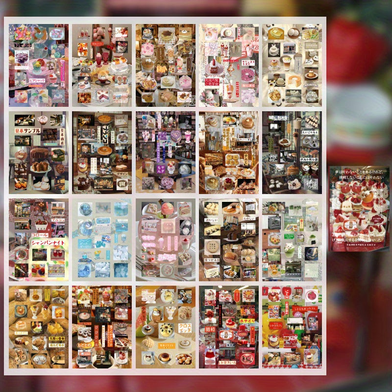 20 Japanese Ancient Cute ins Sticker Books- Glittering Memories Collection, DIY Scrapbook and Craft Accessories for Albums, Diaries, Phone Cases, Water Bottles, Guitars, Skateboards and Luggage, Scrapbook Stickers