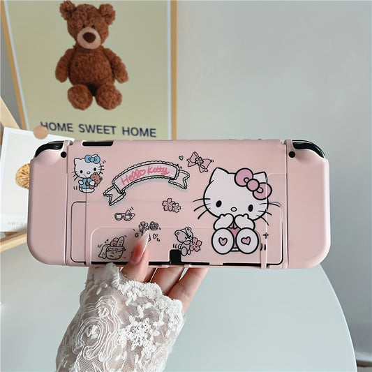 [Waterproof Hello Kitty TPU Case] Sanrio 2pcs Hello Kitty Soft Shell Case, Pink TPU Material, Anti-fall, Waterproof, Anti-scratch, Anti-fingerprint, Skin-friendly Texture, Dirt-resistant