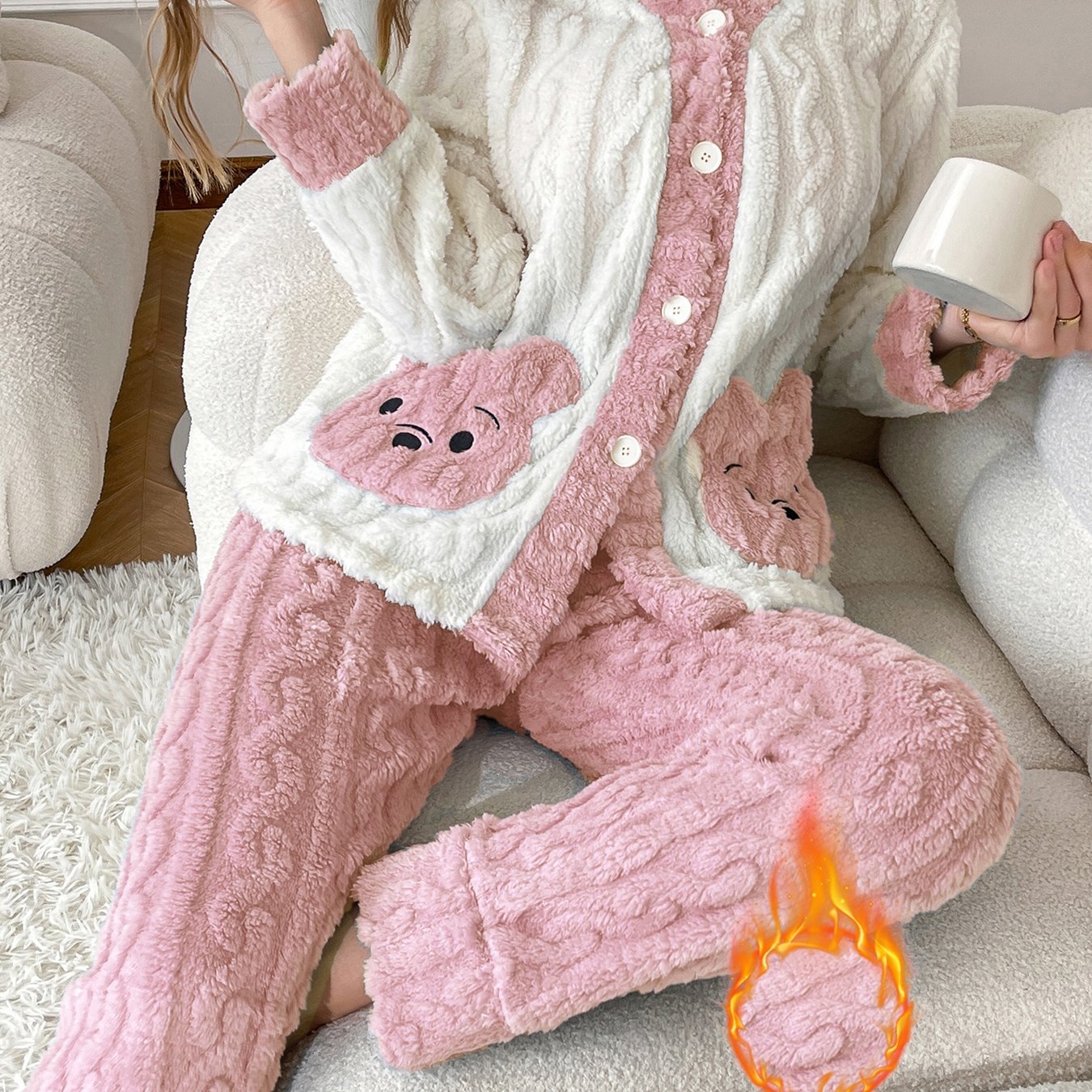 Autumn/Winter New 's Pajama Set, Long Sleeve & Legs