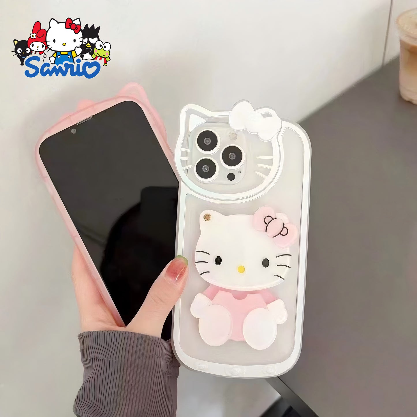 Sanrio Cartoon Phone Case - Mirror Finish, Soft TPU Shell, Cartoon Design, Compatible with iPhone 15/14/13/12/11/XS/XR/X Plus Pro Max Mini - Authorized, Trendy, Fashionable, and Creative All-Inclusive Accessory