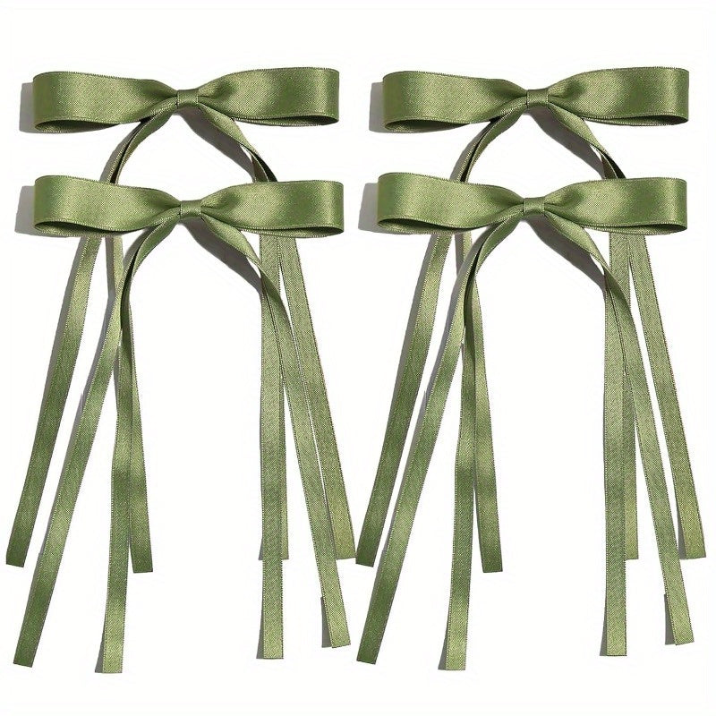 6/12pcs Elegant Satin Ribbon Bow Hair Clips for Women - Coquette Butterfly Hair Clips with Secure Claw, 3 Colors (Red/Black, White/Pink, Blue/White) for Weddings, Parties & Everyday Hairstyles, Cute Hair Clips