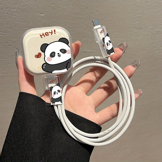 3pcs Panda Charger Case Set for iPhone