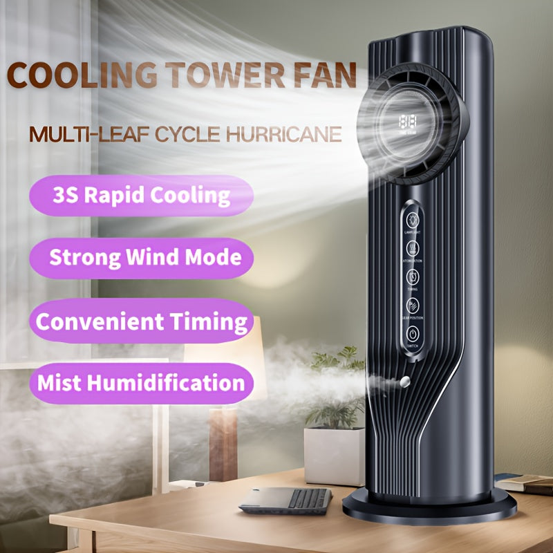 Portable USB Air Conditioner Fan Cooler | 6 Adjustable Speed Settings, LED Display Screen, Powerful Wind, Timer Function, Quiet Operation, Perfect Holiday Gift