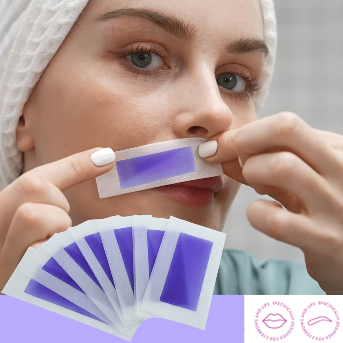 WAXKISS 20-Pack Ready-to-Use Wax Strips Aloe/Lemon/Rose/Lavender Scented Summer Hair Removal Portable travel Size .