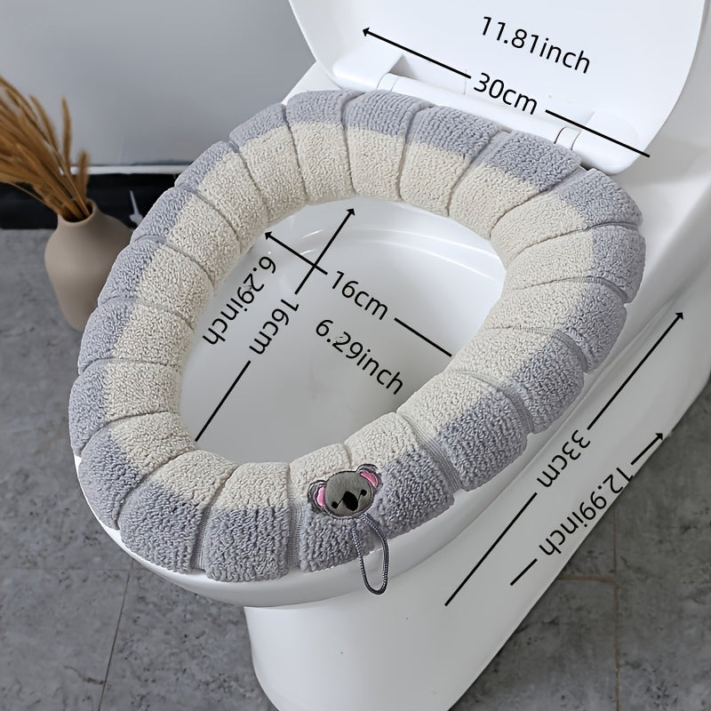 5pcs WinterWarmth Toilet Seat Covers