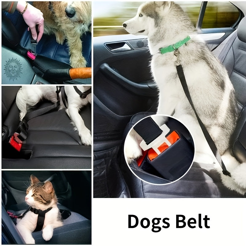 Secure Your Pet in the Car with This Adjustable Harness & Seat Belt Lead Leash!