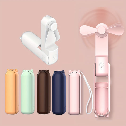 Durable And Quiet, Portable USB Handheld Fan With Built-in Power Bank, Perfect For Dormitories
