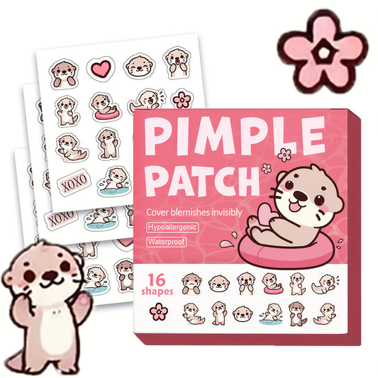 48 Counts/Box Acne Patches, Cute Otter Covers Acne And Blemishes, Acne Patches with Blemishes, Skin Spot Stickers, Holiday Gifts, Valentine'S Day Gifts