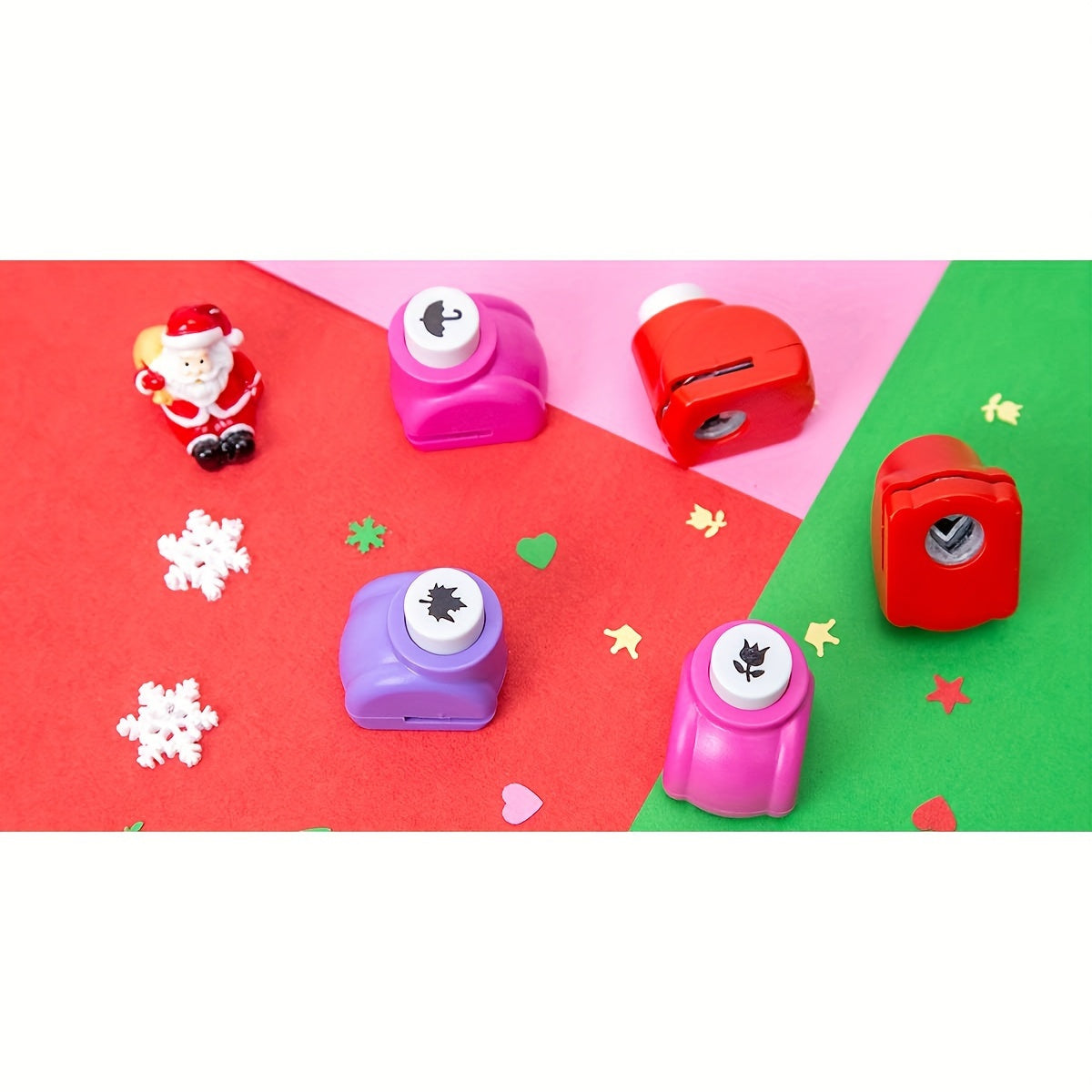10pcs Mixed Color Flower-Themed Punch Craft Suit Set, Scrapbooking Supplies for DIY Hand-Made Projects
