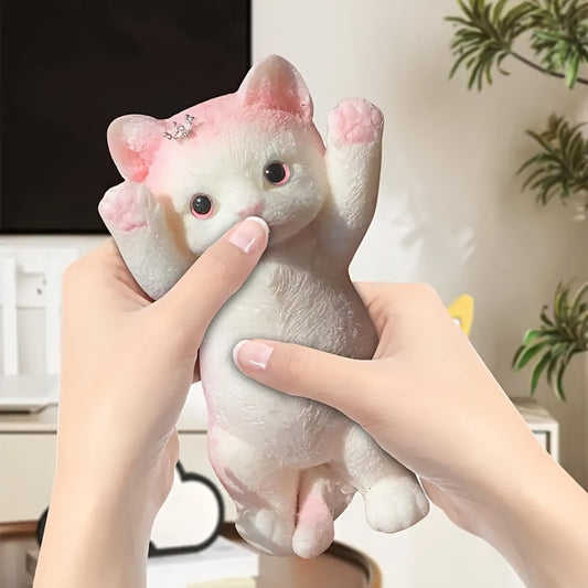 Adorable Cat DIY Squeeze Toys - Ultra-Realistic Kawaii Cats with Soft Silicone Bodies for Stress Relief, Autism, and Sensory Play, Perfect for Educational Purposes or Home Decor, Educational Toys|Realistic Cat Figures|Soft Si