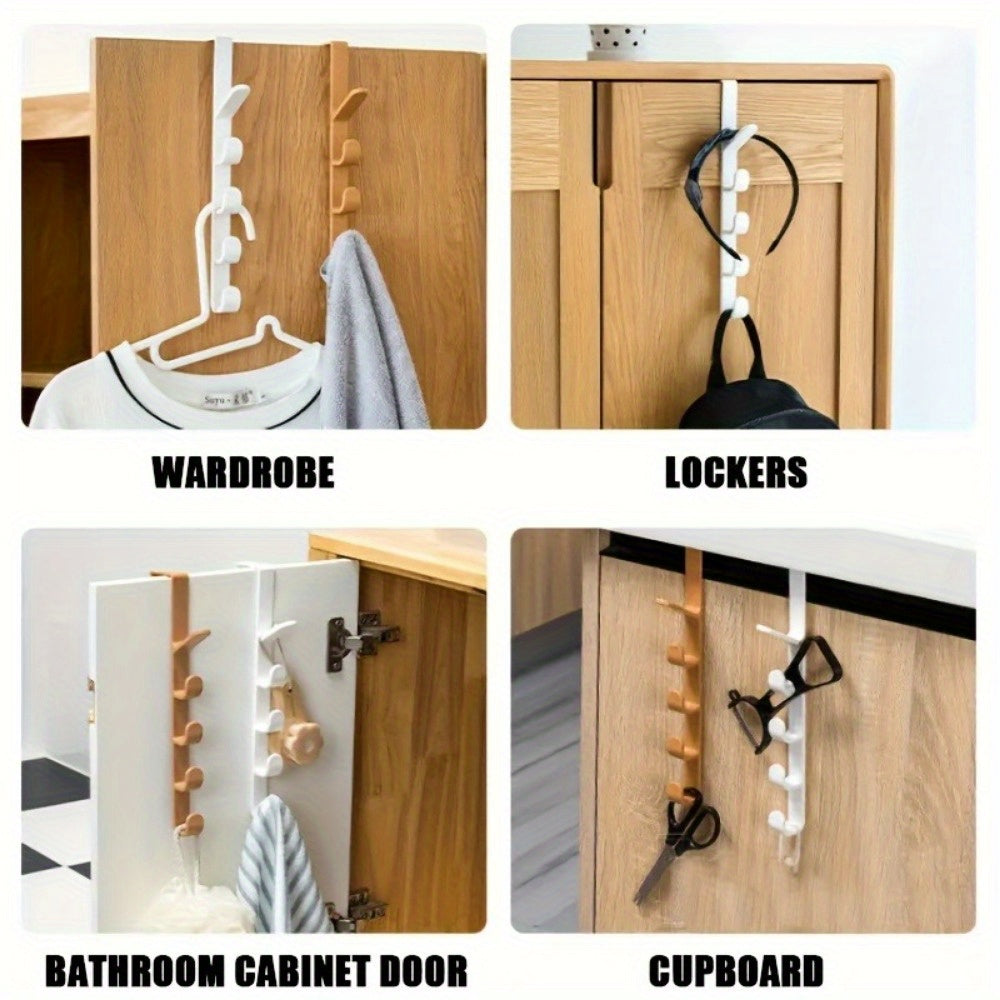 4pcs Adjustable Over-the-Door Hanger Organizer - Easy Install, Multi-Functional Storage Hooks .