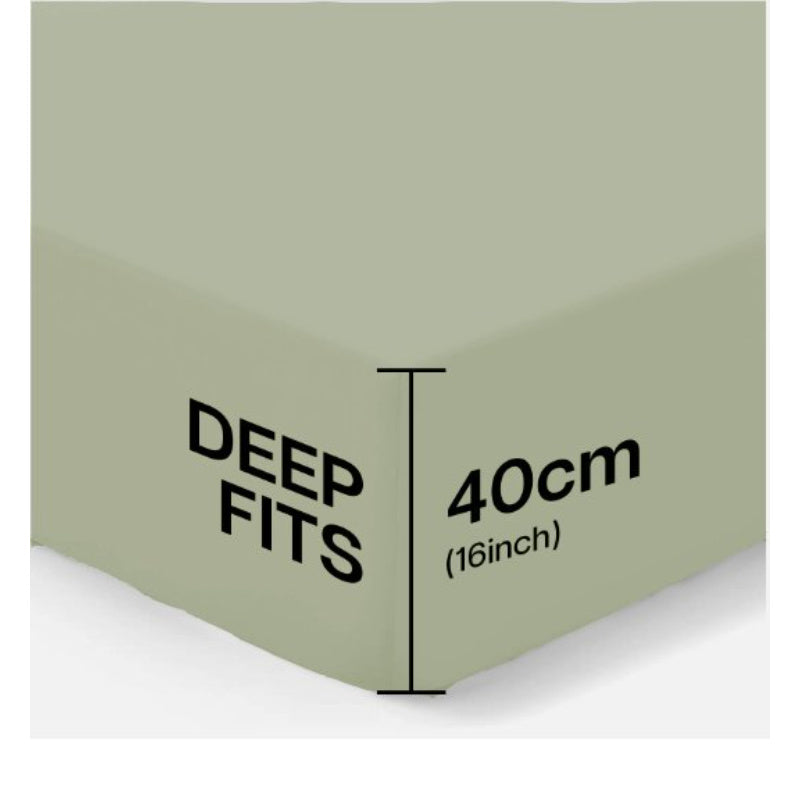 4B 40CM Extra Deep Fitted Sheets with All Around Elastic, Secure Fit for Thick & Pillow Top Mattresses,
