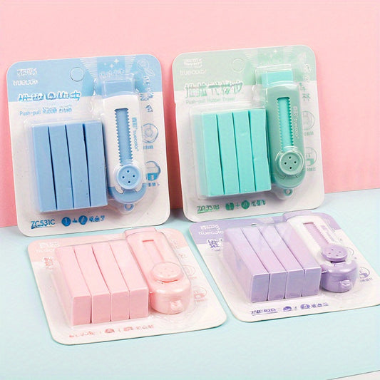 1 Set Replaceable Core Eraser, Pull-Back Rubber Eraser, Precise Erase Without Damaging Paper, for Exam Drawing