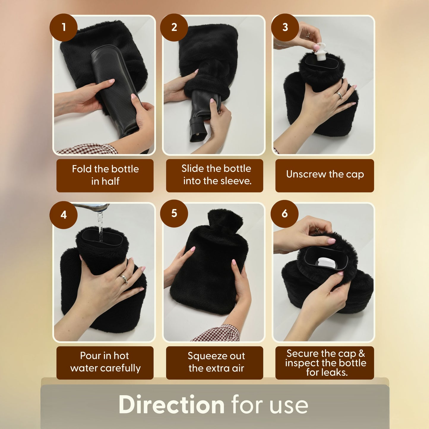 Cosy Hot Water Bottle with Plush Cover