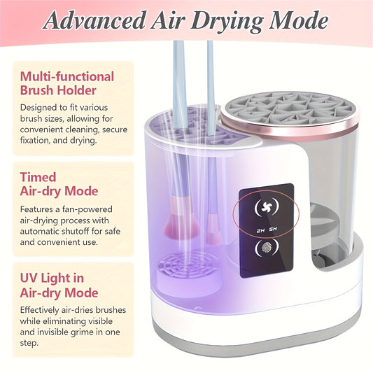 Upgraded Electric Makeup Brush Cleaner, a Tool for Washing Makeup Brushes, Powered by USB, Featuring a Combined Drying And Cleaning Function, with 5 Adjustable Settings, Including 2-Hour And 5-Hour Timer Modes, Making It a Pe