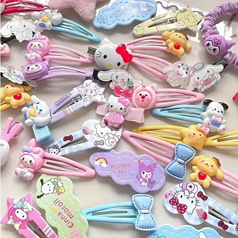 30pcs Cute Cartoon-Themed Hair Accessories and Clips: