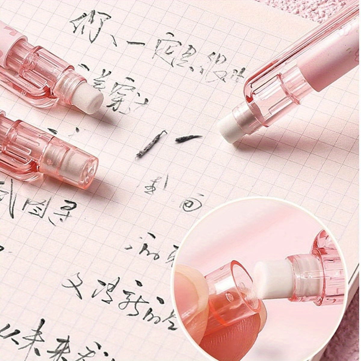 5pcs Cute Pink Mechanical Pencils 0.5mm Cartoon Rose Mechanical Pencil Kawaii Pencils School Pencil for Students Girls Boys Women Office School Suppies (5pcs Pink Rose)