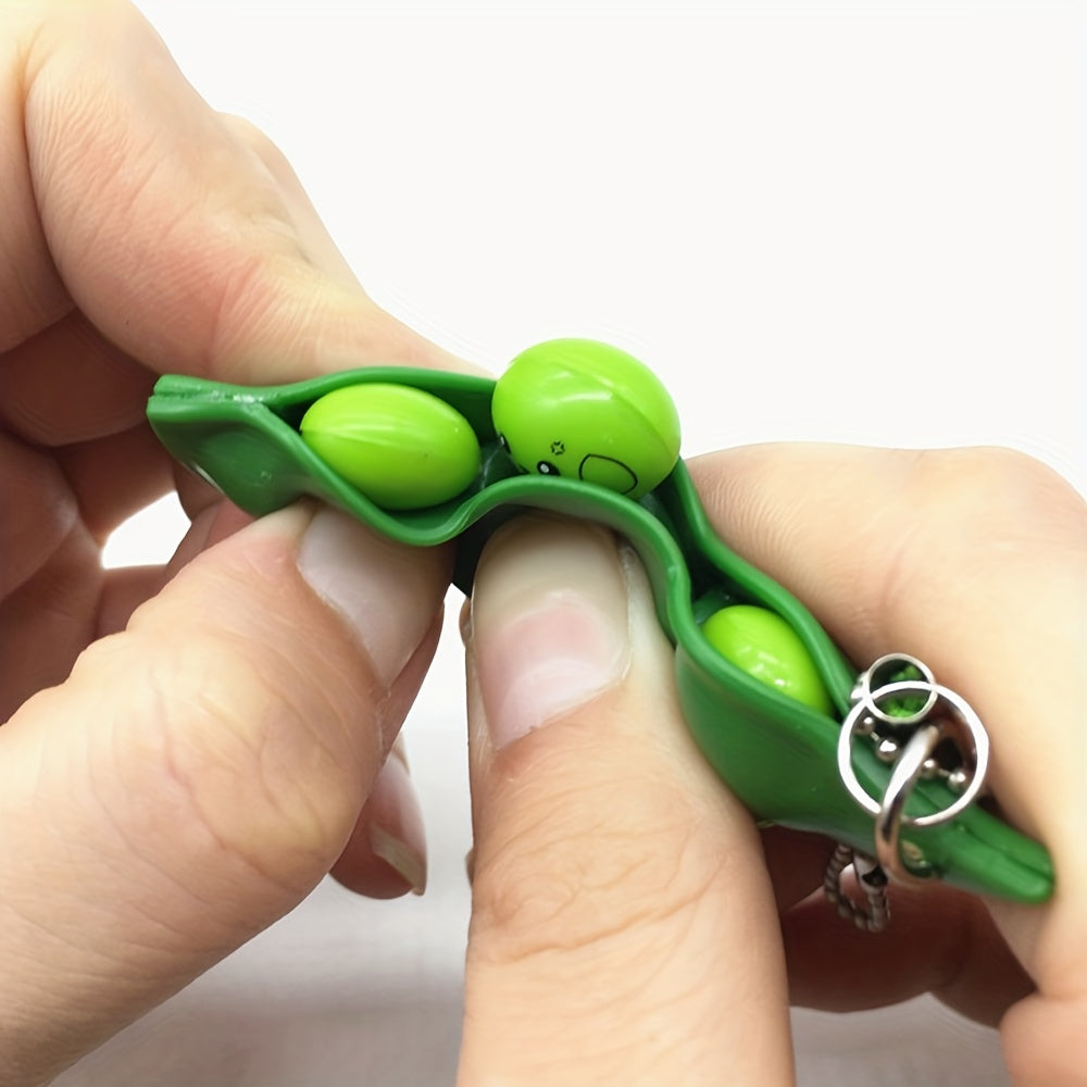 [Stress Fidget Toy] 1pc Anti Stress Fidget Toy | Kawaii Funny Beans Squeeze Decompression Toys Keychain For Child Adult | Halloween Christmas Gift