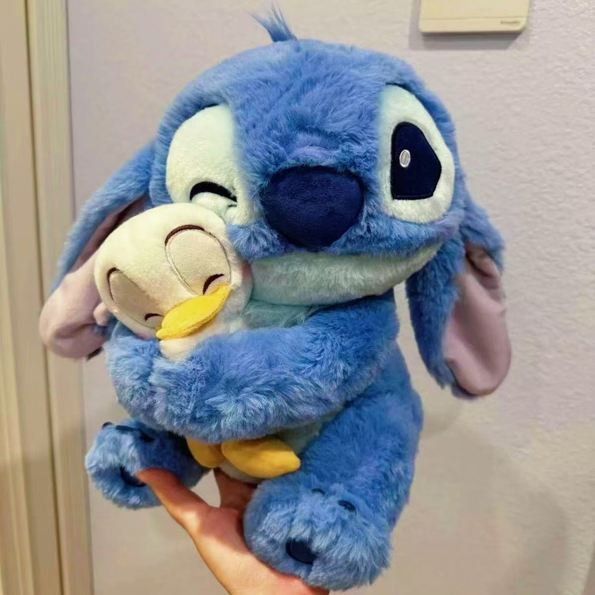 Stitch & Duck Plush Toy - Official Stitch Hugging Duck, Soft Blue Stitch Plush with Expressive Eyes, Birthday & Valentine's Gift.