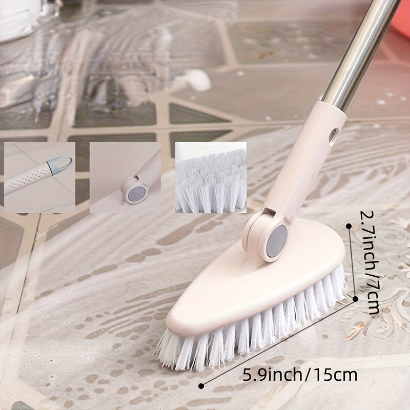 90cm Long Handle 35.4inch Multifunctional Hard Bristled Floor Brush, Plastic Bathroom Floor and Bathtub Tile Cleaning Brush