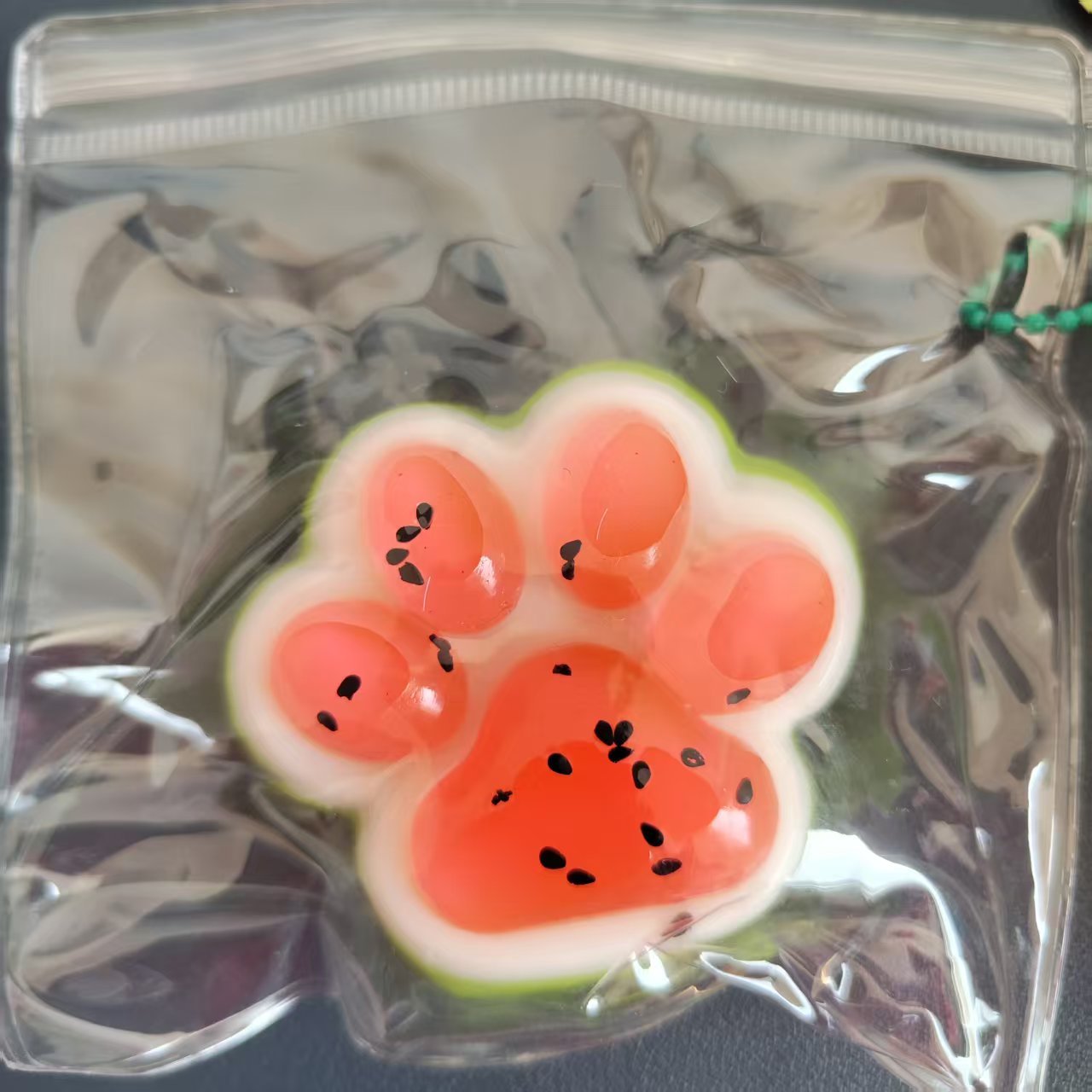 Watermelon Cat Paw Soft Gel Venting Toy - Cute Fruit-Themed Fidget Toy for Fun and Relaxation, Portable & Fun Desk Accessory for Office, Travel, and Home - Ideal Collectible Gift!