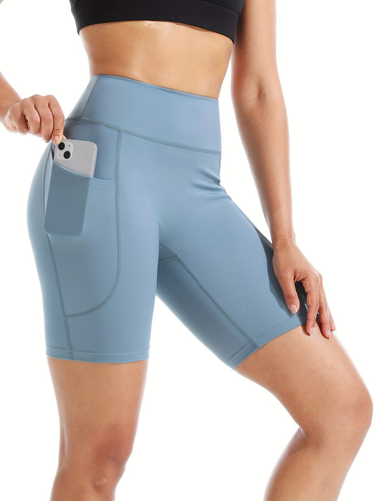 High Waist Quick Drying Yoga Tight Shorts, High Elastic Pilates Cycling Shorts, Women's Activewear