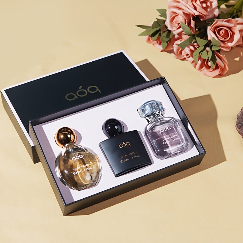 aoq Paris Night Perfume Gift Box 3 Bottle And 1 Bottles Women's Perfume Sexy Vanilla Sweet Body Spray.