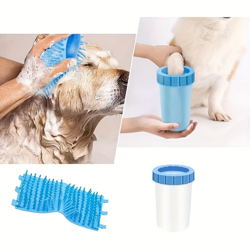 [Magic Pet Cleaner] Portable Automatic 1pc Silicone Pet Foot Washing Cup | Dog & Cat Paw Cleaner, Magic Beauty Cleaning Wipe-Free Brush for Dirty Paws, Travel-Friendly, Available in Blue, Pink, Green, Light Blue
