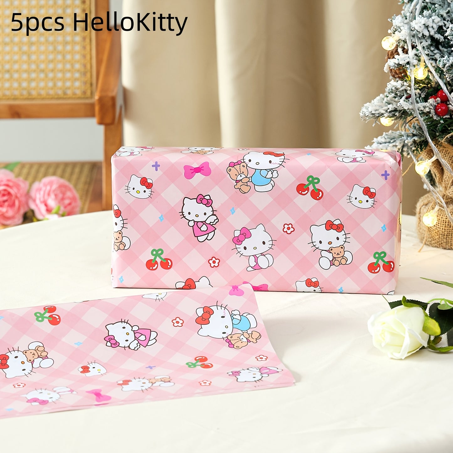 [Stylish New Designs] Sanrio Wrapping Paper | 5/10pcs | Featuring Stylish New Designs of kuromi, My Melody, Cinnamoroll, and hello kitty | Gift Wrapping Paper, Floral Wrapping Paper, Christmas Gift Wrapping Paper, and Holiday