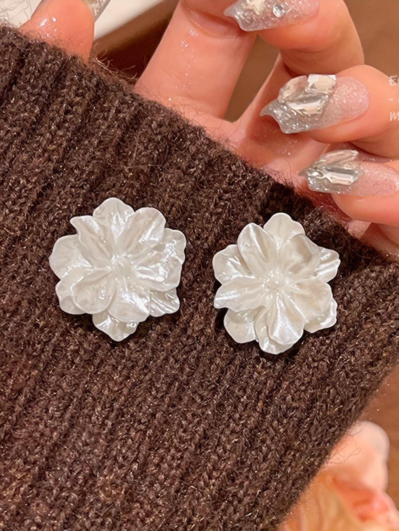 Elegant Floral Bloom Stud Earrings - Hypoallergenic Acrylic, Iron-Free Ear Needles, Perfect for Daily Wear, Parties, Weddings, Banquets, Business Events, and Leisure Activities - One Pair
