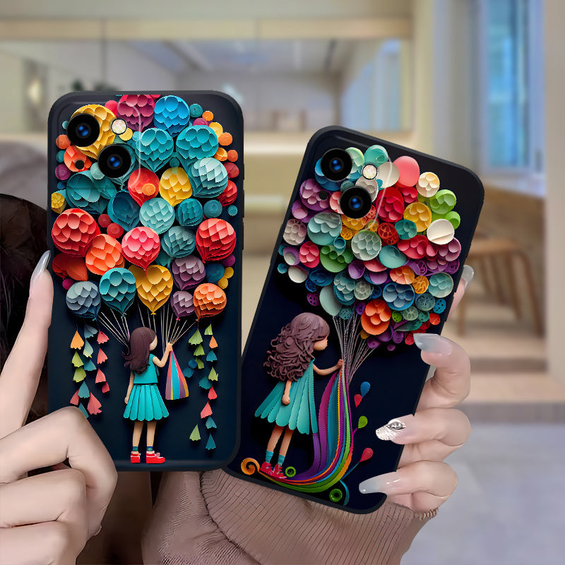 Phone Case Compatible with Iphone 16, 15 Pro Max, 14 Plus, 13, 12, 11 Pro Max - New Cartoon Design Flat Soft Cover - TT0257