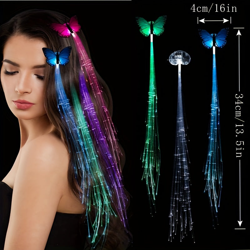 Butterfly LED Glow Braids Glow Toy Wig