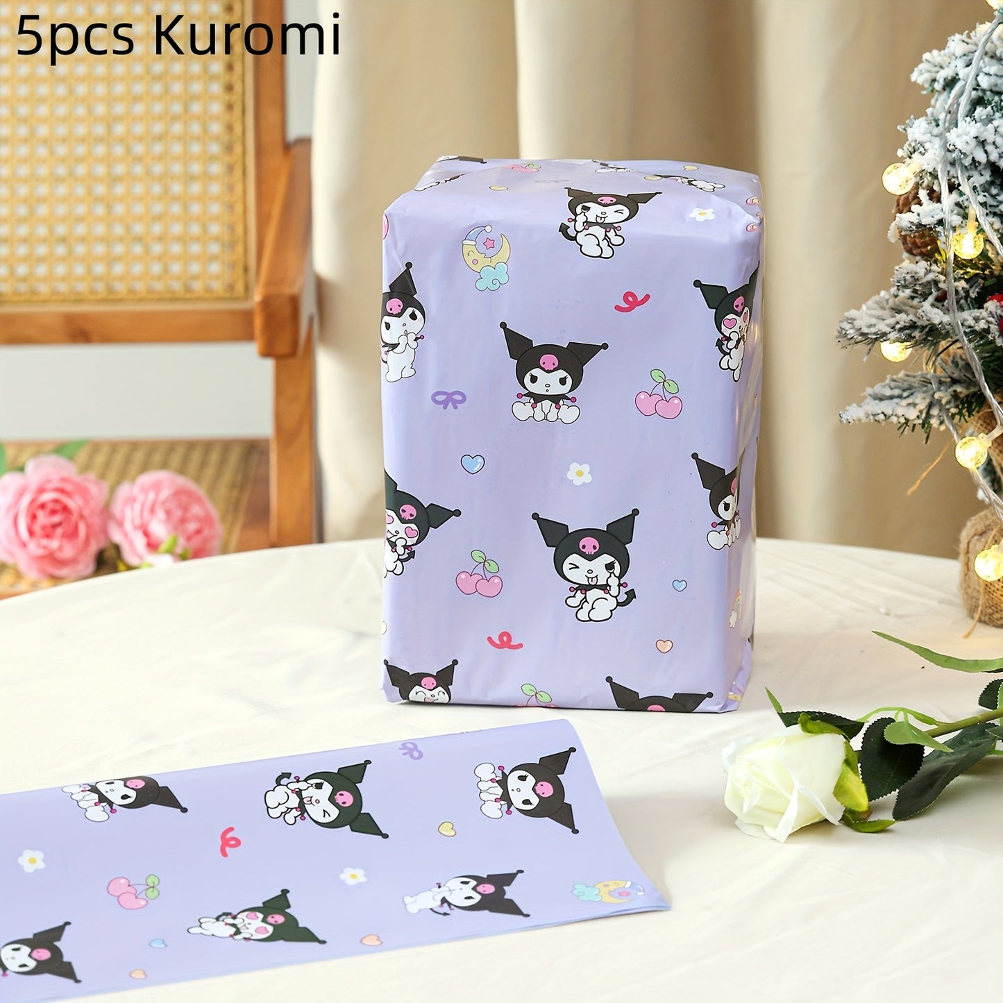 [Stylish New Designs] Sanrio Wrapping Paper | 5/10pcs | Featuring Stylish New Designs of kuromi, My Melody, Cinnamoroll, and hello kitty | Gift Wrapping Paper, Floral Wrapping Paper, Christmas Gift Wrapping Paper, and Holiday