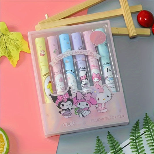 6pcs High-Quality Fluorescent Highlighters