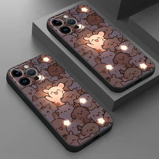 Case for Apple iPhone 16 Pro Max 11 13 15 14 Plus12 Mini Black Soft Shell Phone Cover Cartoon Cute Bear