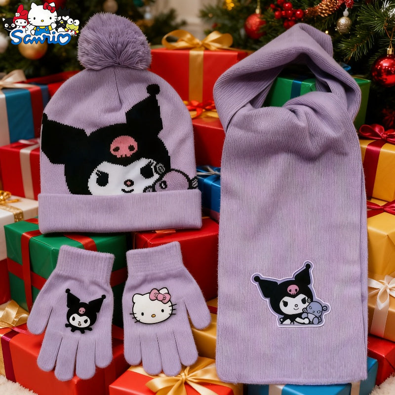 3pcs/set SANRIO Front Kitty Back for kitty Knit Hat