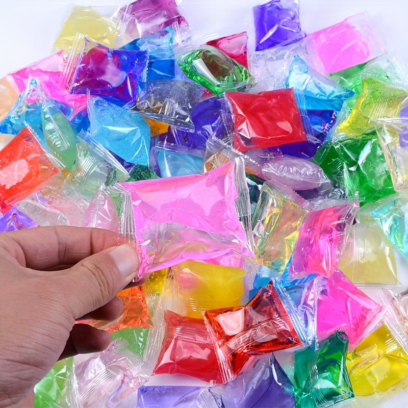 6 Colors Sequin Glitter Clear Slime Set - Soft and Non-sticky Clear Slime with Good Stretchability - Great for DIY Creations, Perfect Gift
